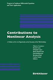 Contributions to Nonlinear Analysis A Tribute to D.G. de Figueiredo on the Occasion of his 70th Birthday  Cover Image