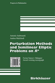 Perturbation Methods and Semilinear Elliptic Problems on Rn Cover Image