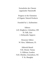 Fortschritte der Chemie organischer Naturstoffe / Progress in the Chemistry of Organic Natural Products, Vol. 93 Cover Image