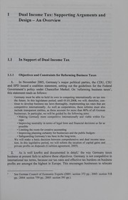 Dual Income Tax A Proposal for Reforming Corporate and Personal Income Tax in Germany  Cover Image