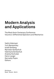 Modern Analysis and Applications The Mark Krein Centenary Conference Volume 2: Differential Operators and Mechanics  Cover Image