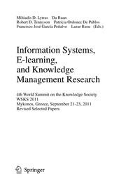 Information Systems, E-learning, and Knowledge Management Research 4th World Summit on the Knowledge Society, WSKS 2011, Mykonos, Greece, September 21-23, 2011. Revised Selected Papers  Cover Image