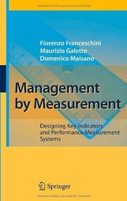 Management by Measurement Designing Key Indicators and Performance Measurement Systems  Cover Image