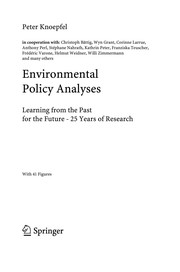 Environmental Policy Analyses Learning from the Past for the Future - 25 Years of Research  Cover Image