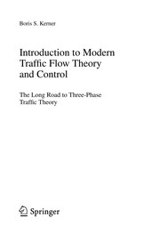 Introduction to Modern Traffic Flow Theory and Control The Long Road to Three-Phase Traffic Theory  Cover Image
