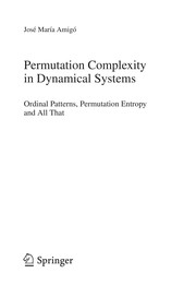 Permutation Complexity in Dynamical Systems Ordinal Patterns, Permutation Entropy and All That  Cover Image