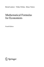 Mathematical Formulas for Economists Cover Image