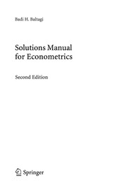 Solutions Manual for Econometrics Cover Image