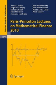Paris-Princeton Lectures on Mathematical Finance 2010 Cover Image