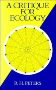 A critique for ecology /  Cover Image