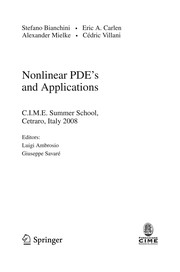 Nonlinear PDE’s and Applications C.I.M.E. Summer School, Cetraro, Italy 2008, Editors: Luigi Ambrosio, Giuseppe Savaré  Cover Image