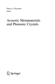 Acoustic Metamaterials and Phononic Crystals Cover Image