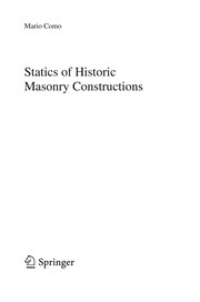 Statics of Historic Masonry Constructions Cover Image