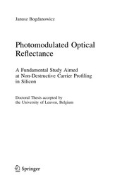 Photomodulated Optical Reflectance A Fundamental Study Aimed at Non-Destructive Carrier Profiling in Silicon  Cover Image