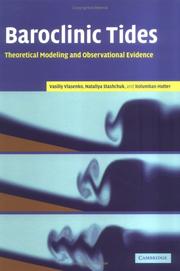 Baroclinic tides : theoretical modeling and observational evidence  Cover Image
