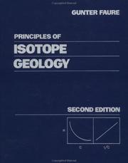 Principles of isotope geology /  Cover Image