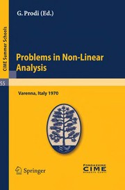 Problems in Non-Linear Analysis Cover Image