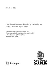 Non-linear Continuum Theories in Mechanics and Physics and their Applications Cover Image