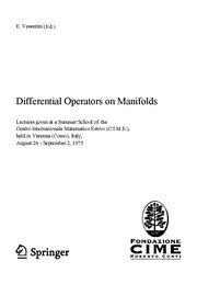 Differential Operators on Manifolds Cover Image