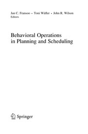 Behavioral Operations in Planning and Scheduling Cover Image