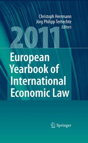 European Yearbook of International Economic Law 2011 Cover Image