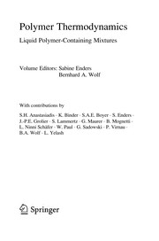 Polymer Thermodynamics Liquid Polymer-Containing Mixtures  Cover Image