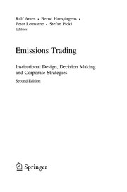 Emissions Trading Institutional Design, Decision Making and Corporate Strategies  Cover Image