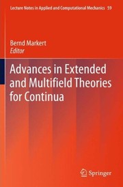 Advances in Extended and Multifield Theories for Continua Cover Image