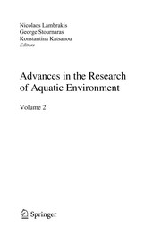 Advances in the Research of Aquatic Environment Volume 2  Cover Image