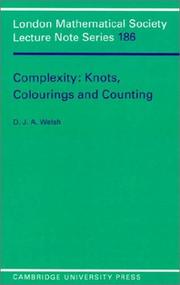 Complexity : knots, colourings and counting  Cover Image
