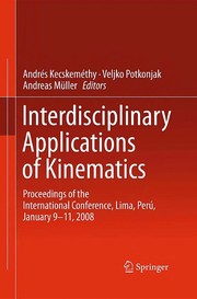 Interdisciplinary Applications of Kinematics Proceedings of the International Conference, Lima, Perú, January 9-11, 2008  Cover Image