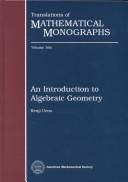 An introduction to algebraic geometry /  Cover Image