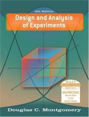 Design and analysis of experiments /  Cover Image