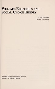 Welfare Economics and Social Choice Theory, 2nd Edition Cover Image