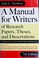 Go to record A manual for writers of research papers, theses, and disse...